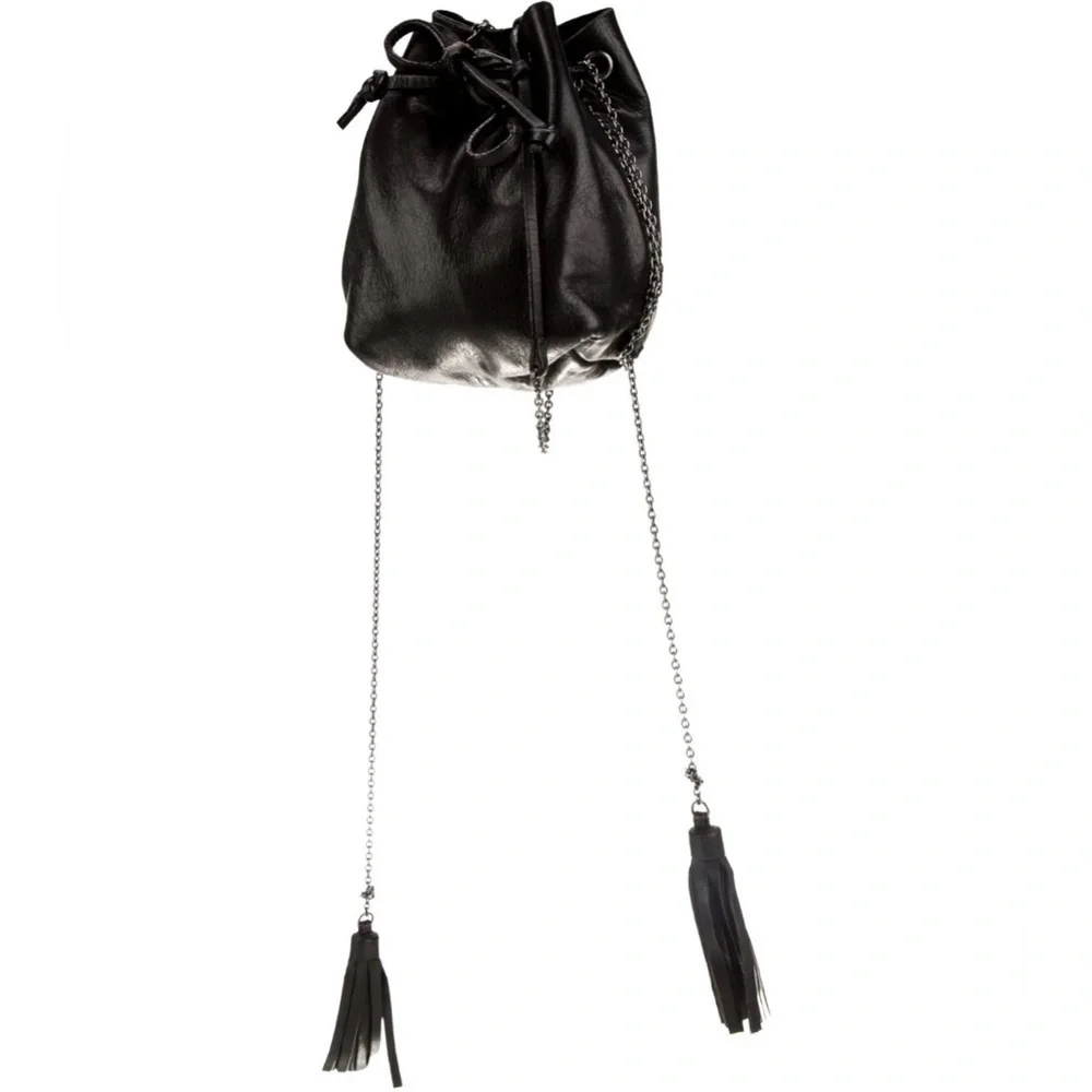 Miu Miu Brown Leather crossbody Drawstring mini Bag